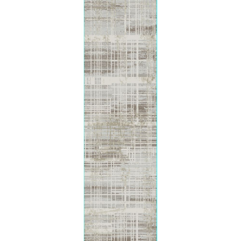 Dynamic Rugs 7962-800 Wingo 2.2X7.7 Runner Rug in Cream Taupe  